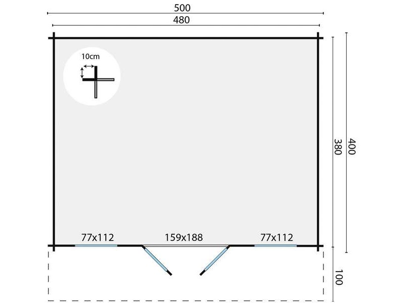 Chalet bois 20m2 400x500cm Virago de Jardin et Chalet