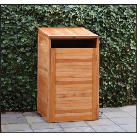 Cache poubelle triple en bois pour 3 containers - Jardin & Chalet