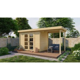 Pergola adossee en bois - Meleze douglas rabote - 400x300 cm