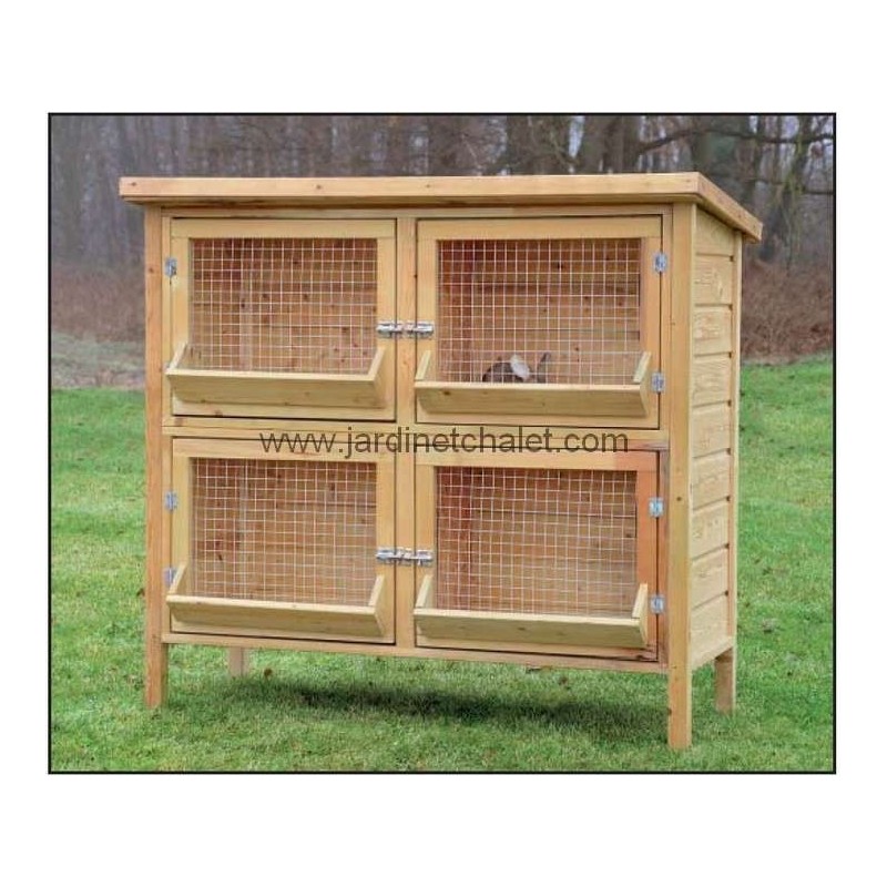 Cages, Abri lapins XXL Vario avec mangeoire 155x76x80cm