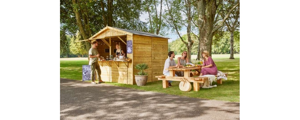 Kiosque en bois de vente et pour jardin avec volets - Jardin & Chalet