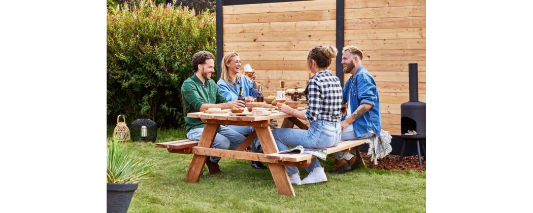 Table en bois spéciale pour les pique nique - Jardin & Chalets