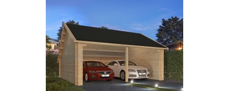 Garage en bois idéal pour deux voitures - Jardin & Chalet