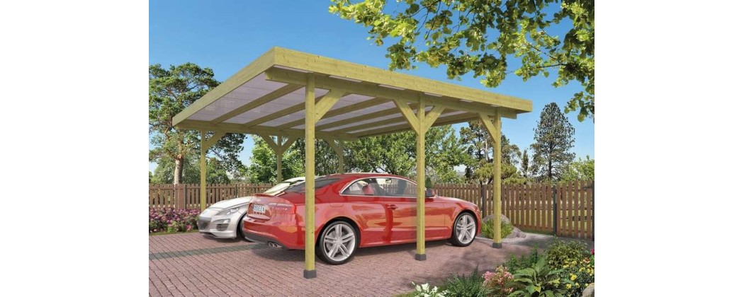 Carport en sapin pour protéger votre voiture - Jardin & Chalet