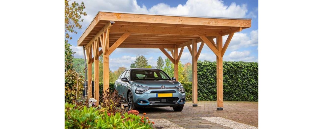 Carport voiture en mélèze bois imputrescible - Jardin & Chalet